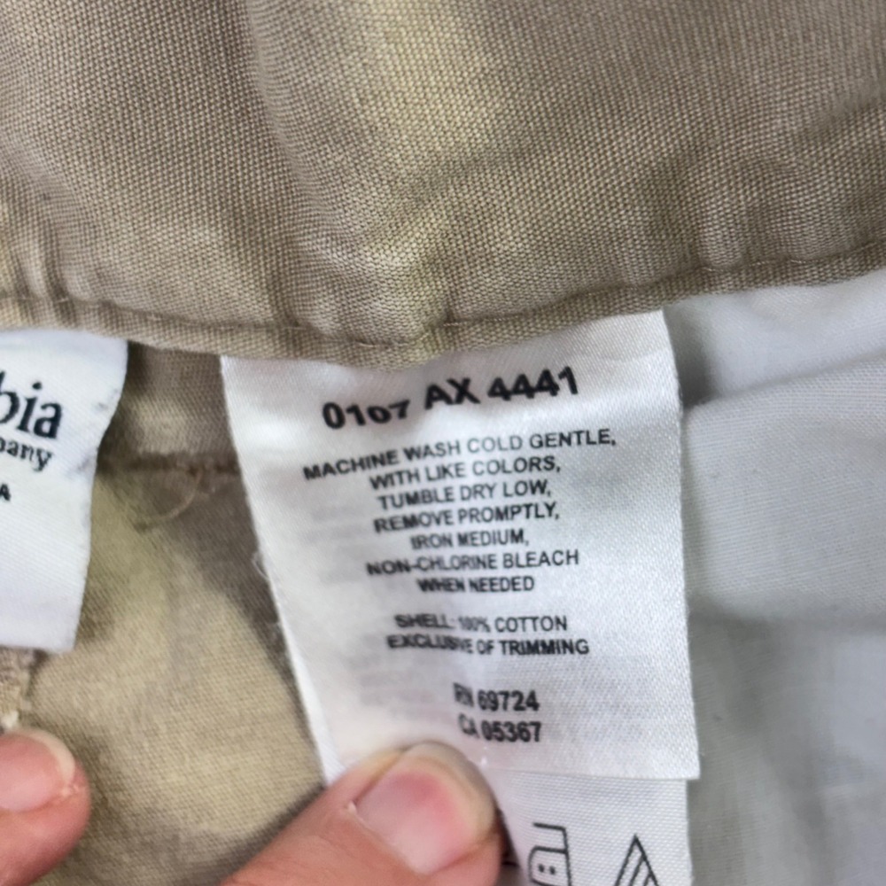 Columbia Mens Khaki Cotton Cargo Shorts 3XB Tan Hiking Utility‎ Outdoor - Picture 4 of 11